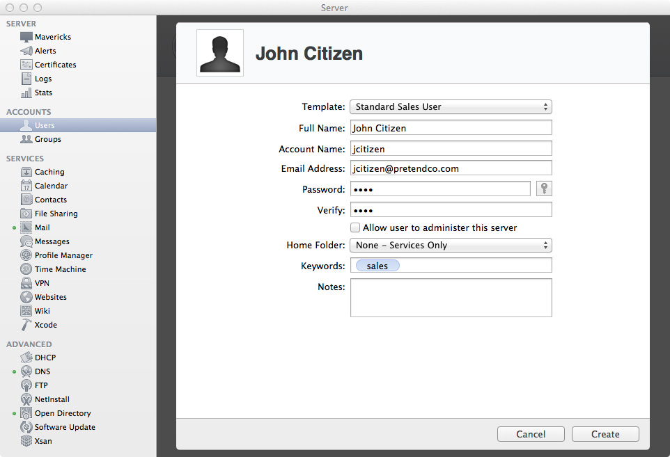 User John with Standard Sales User Template.