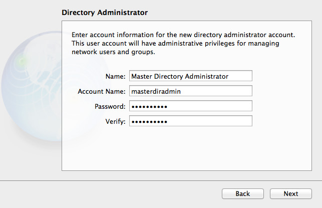 Create a Directory Administrator.