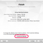 VMware Fusion -  Finish Configuration